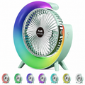 Colorful LED Light, USB Rechargeable Fan