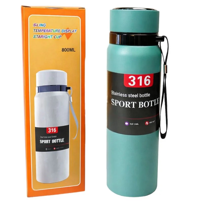 Digital Smart Stainless Steel Vacuum 800ml Water Bottle