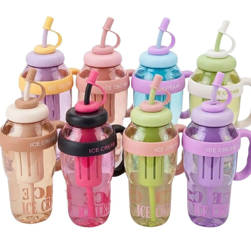Ice Cream Water Bottle with Straw & Tea Infuser 1400ml