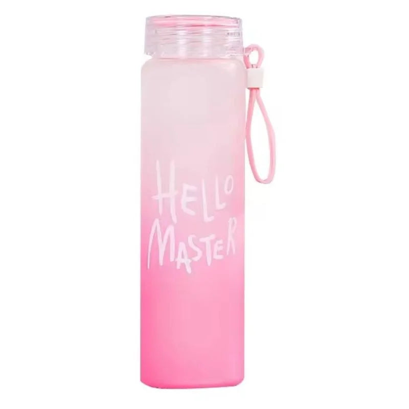 Hello Master Frosted Glass Water Bottle 400ml