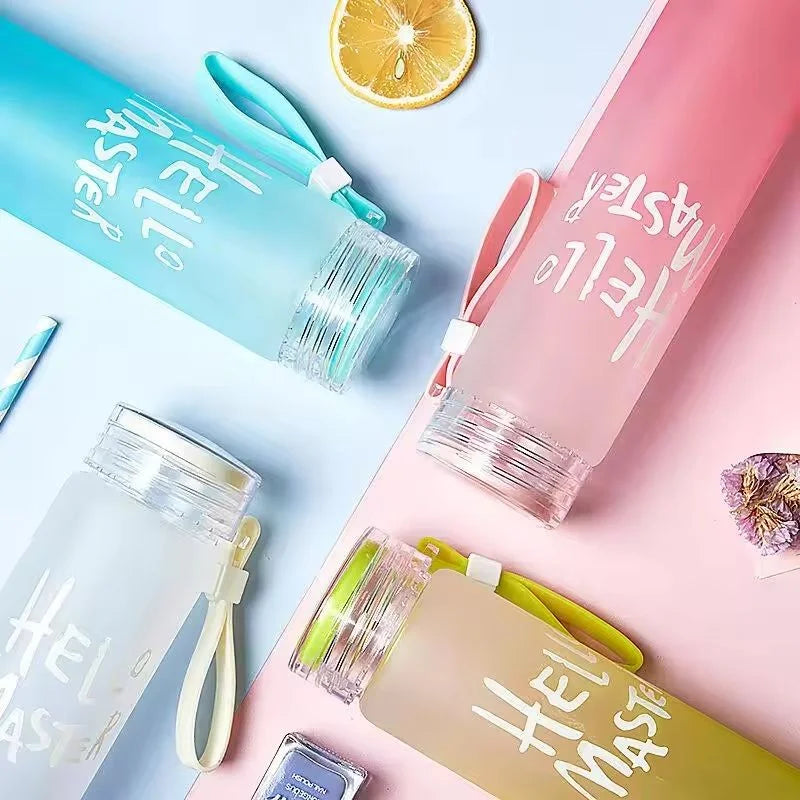 Hello Master Frosted Glass Water Bottle 400ml