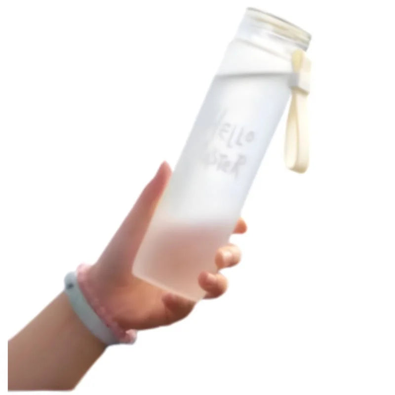 Hello Master Frosted Glass Water Bottle 400ml