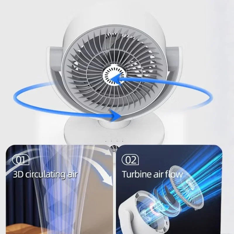 Mini Desktop Circulating Fan Rechargeable 3 Speeds