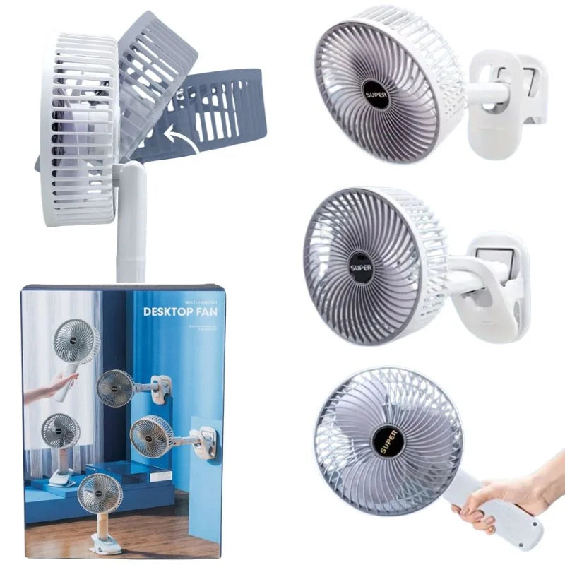 3-in-1 Clip Fan Handheld, Desktop & Wall Mounted Portable Fan 3 Speed Modes