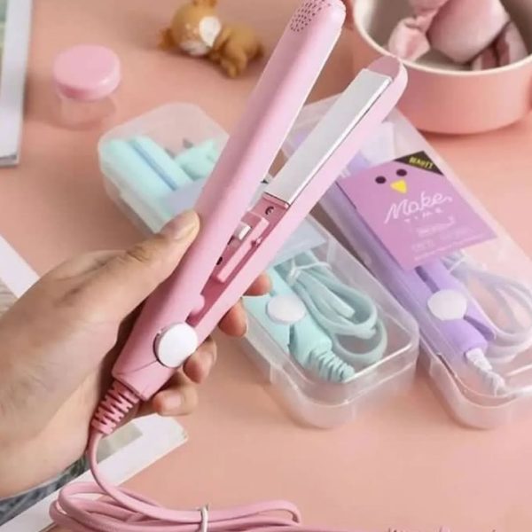 Mini Portable Ceramic Hair Straightener & Curler